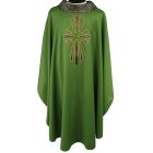 Casulla de lana com Cruz de seda verde