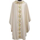 Casulla sacerdotal de lana, viscose e poliéster beige