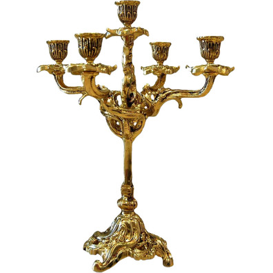 Candelabro de bronze para cinco velas