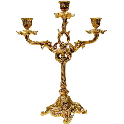 Candelabro de bronze para três velas