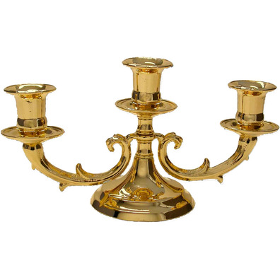 Candelabro dourado para três velas