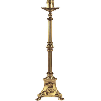 Candelero regulamentável em bronze com Sagrado Coração