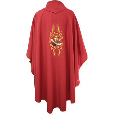 Casulla bordado Franciscano vermelho