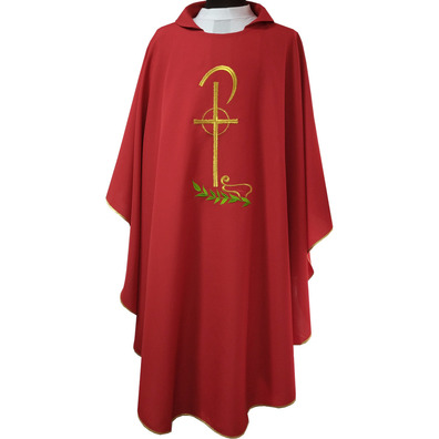 Casulla sacerdotal bordada | Preço econômico vermelho