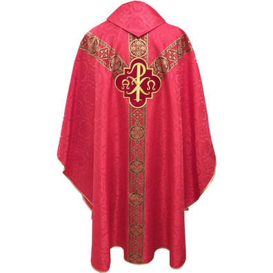 Casullas para sacerdotes | Damasco e veludo vermelho