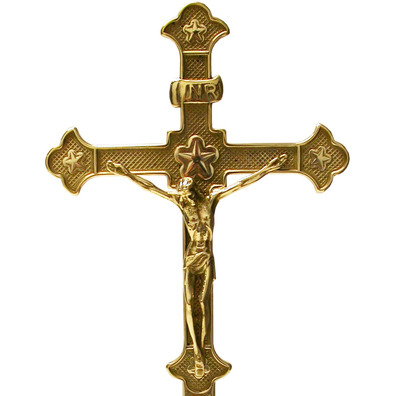 Crucifijo de sobremesa fabricado em bronze