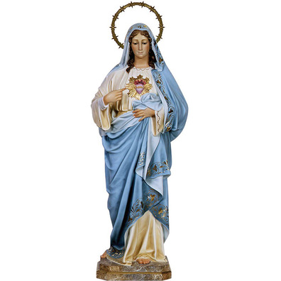 Sagrado Coração de Maria com vestido azul e branco