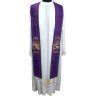 Estola sacerdotal con bordado franciscano morado 