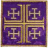 Palia bordado Cruces de Jerusalén | Ornamentos litúrgicos morado 